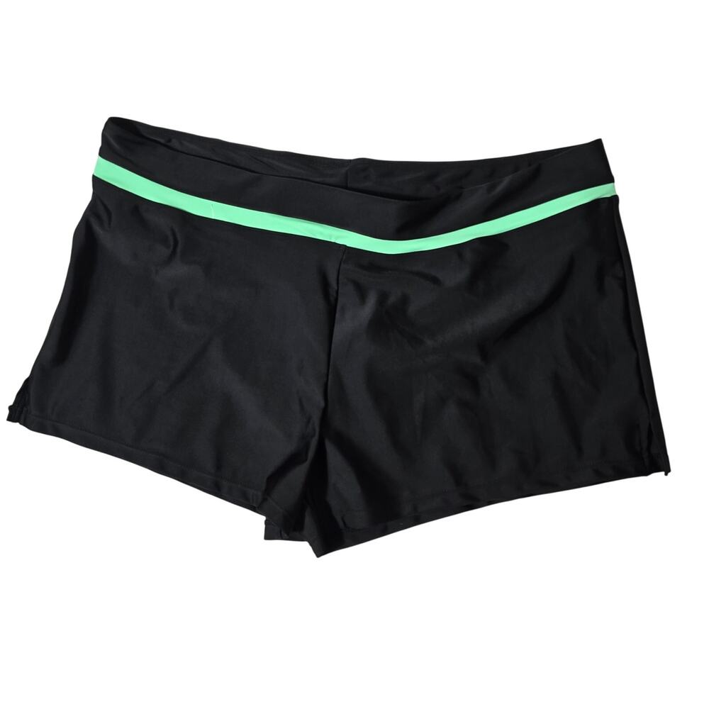 Women's Swimwear Shorts Black Green Size XXL